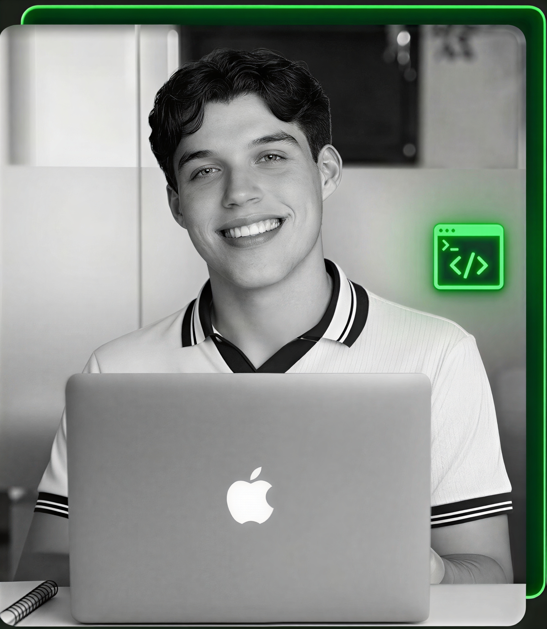 Foto do Lucas Benfatti programando